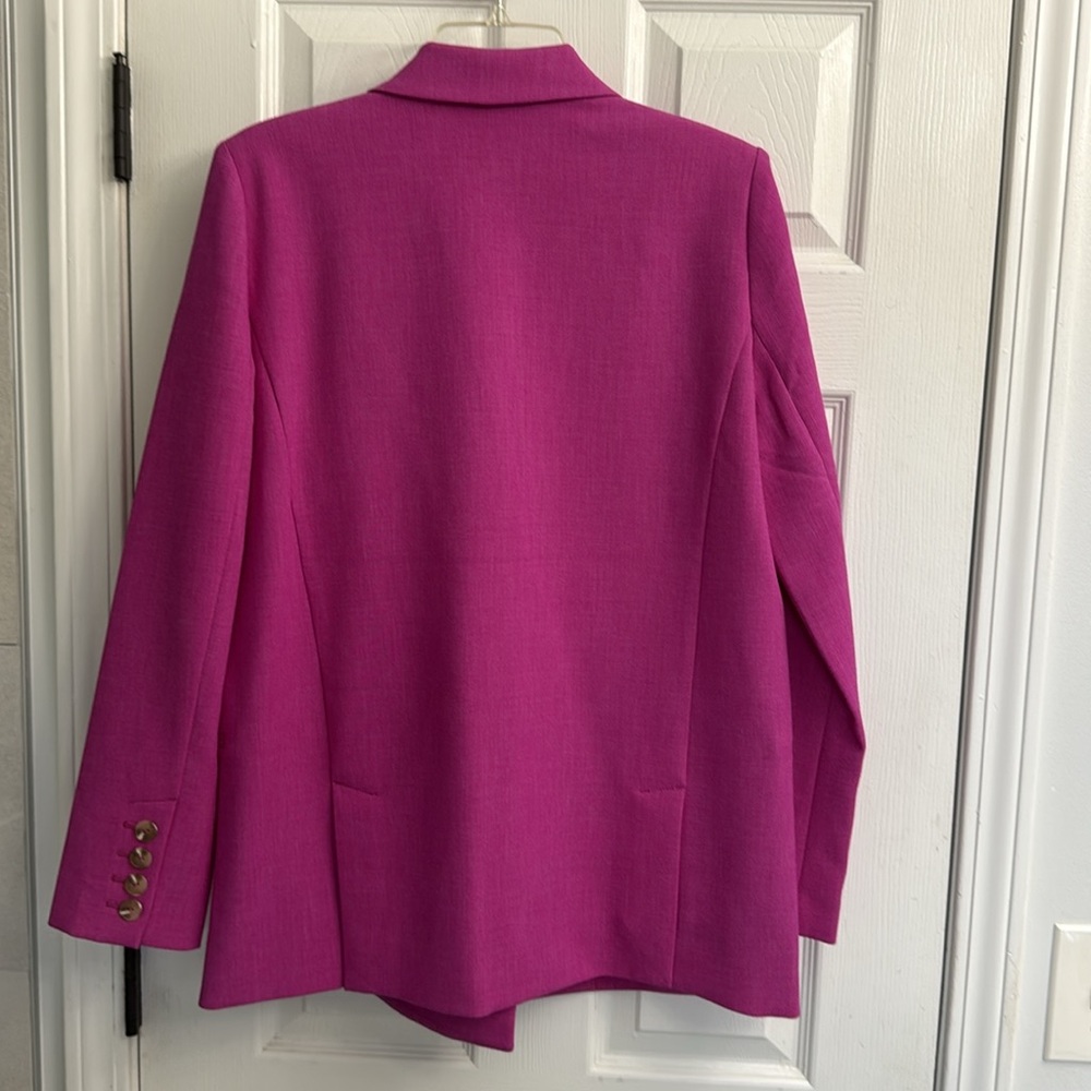 Maeve Hot Pink Double-Breasted Blazer - Picture 3 of 8